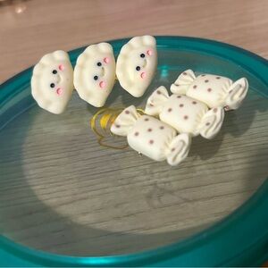 Cute food Clay hair clips Candy dumpling Earrings smiles